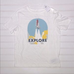 GAP NWT 100% Cotton “Explore” Rocket Ship Short Sleeve Shirt